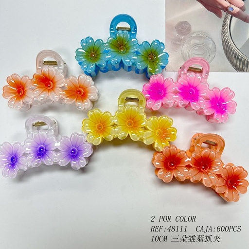 [8434832481119] Pack de 12 pinzas de pelo flor - Accesorios para el cabello y pinzas decorativas