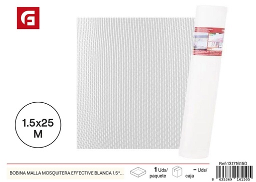 [131716150] Bobina malla mosquitera Effective blanca 1.5x25 m - Accesorios de verano y mosquiteras
