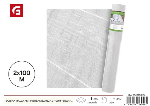[131716924] Bobina malla antihierbas blanca 2x100 m - Accesorios de jardín