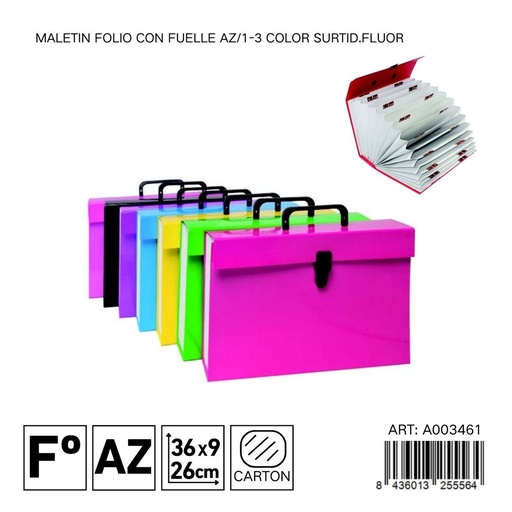 [A003461] Maletín folio con fuelle azul 36x26x9 cm - Archivos y organización