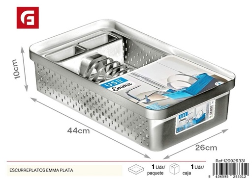 [120929331] Escurridor de platos Emma en color plata - Accesorios de cocina y organizadores