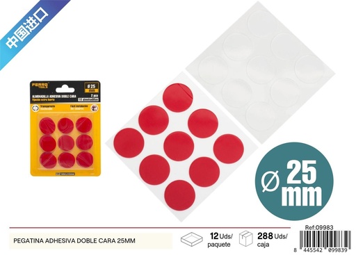 [09983] Pegatina adhesiva doble cara 25 mm - Herramientas de ferretería