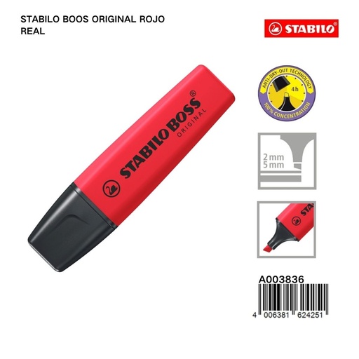 [A003836] Marcador estabilo Boos original rojo real - Papelería y artículos de oficina