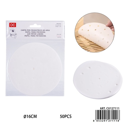 [0242896] Papel para freír aire redondo 16 cm 50pz - Accesorios de cocina