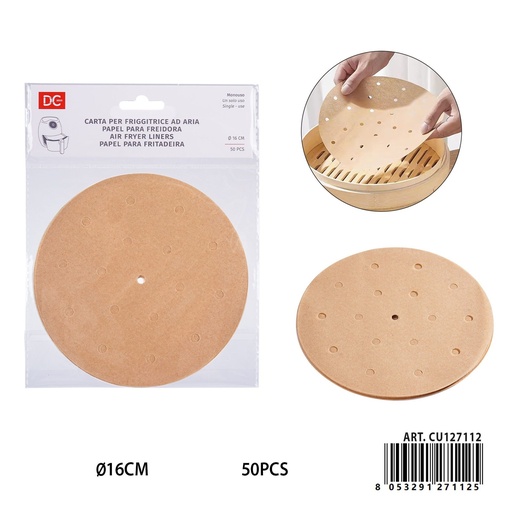 [0242897] Papel para freír aire redondo 16 cm 50pz - Accesorios de cocina