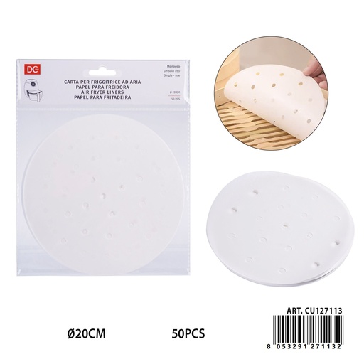 [0242898] Papel para freír aire redondo 20 cm 50pz - Accesorios de cocina