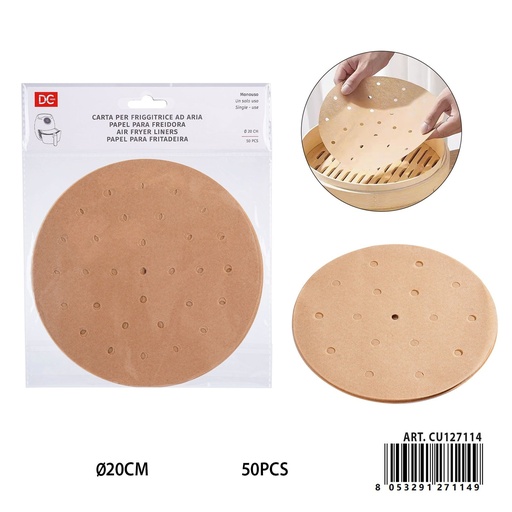 [0242899] Papel para freír aire redondo 20 cm 50pz - Accesorios de cocina