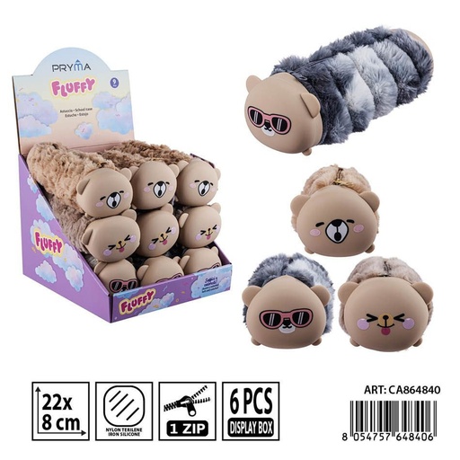 [0240909] Estuche peluche Pryma 22x8 cm - Estuches para lápices y mochilas