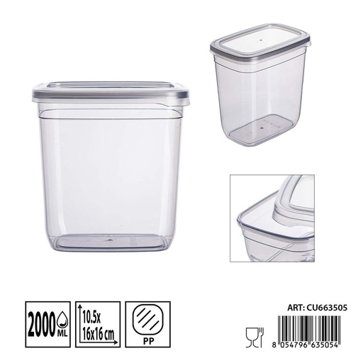 [0244854] Contenedor rectangular para alimentos DC Casa 2000 ml - Almacenamiento de comida