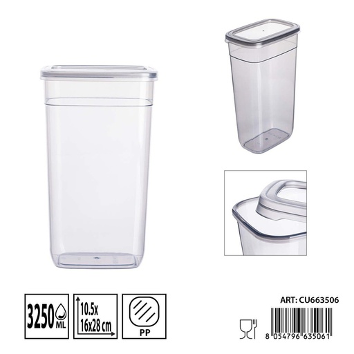 [0244855] Contenedor de alimentos rectangular 3250 ml - Almacenamiento plástico y recipientes