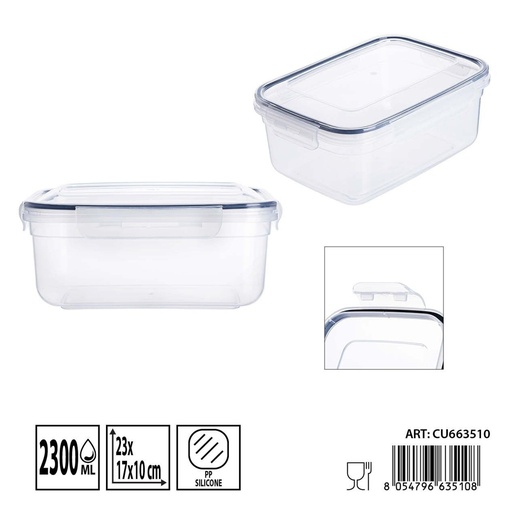[0244859] Contenedor hermético rectangular 2300 ml - Almacenamiento plástico y recipientes