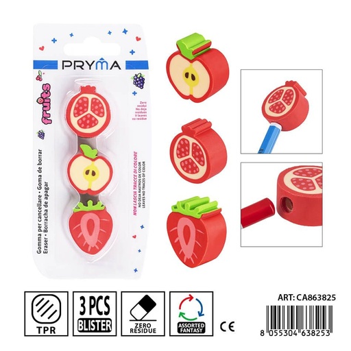 [0237897] Goma borradora 3 piezas - Papelería escolar y útiles