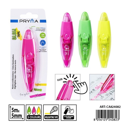 [0242921] Cinta resaltadora 5 mm x 5 m - Papelería y resaltadores