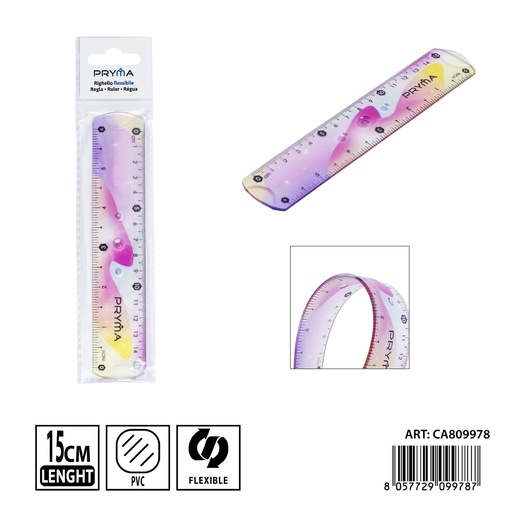 [0242225] Regla flexible de PVC (15 cm) - Accesorios de papelería