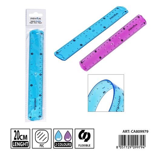 [0242226] Regla flexible de PVC (20 cm) - Accesorios de papelería