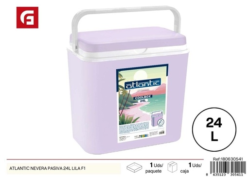 [180630541] Nevera pasiva ATLANTIC de 24L LILA F1 - Enfriador y transporte de alimentos