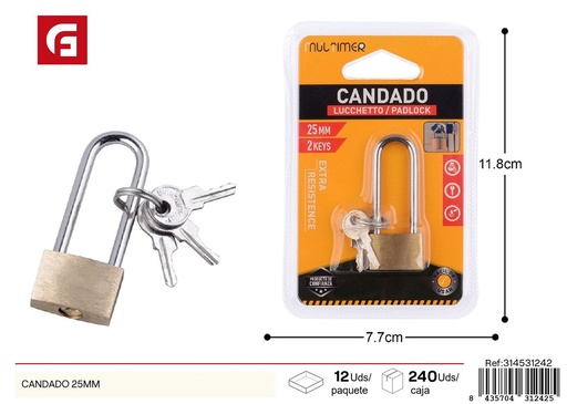 [314531242] Candado de 25 mm - Accesorios de ferretería