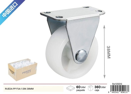 [05013] Rueda PP fija de 1.5 pulgadas (38 mm) - Accesorios y herrajes de ferretería