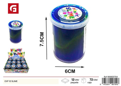 [189800704] Gran tarro de slime de tres colores 12 unidades - Juguetes para niños