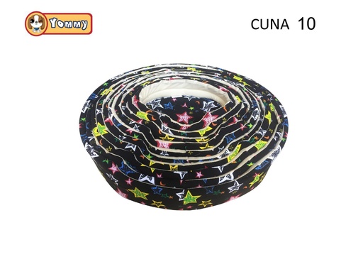 [YM2978F] Cuna de perro de lona negra con estrellas grandes 68x58x16 cm - Accesorios para mascotas