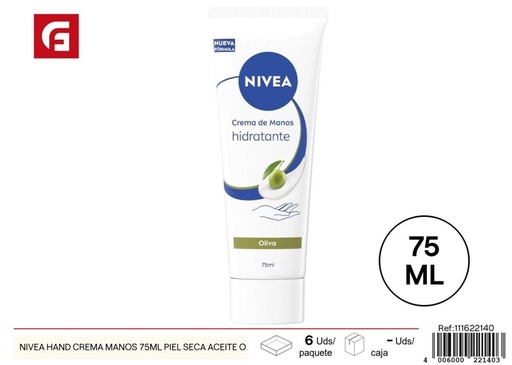 [111622140] Creama de manos Nivea 75ml - Hidratación y cuidado de la piel seca
