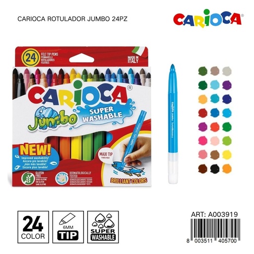 [A003919] Rotulador Carioaca Jumbo 24pz - Material escolar y papelería