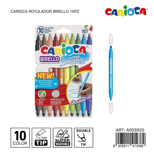 [A003920] Rotulador Carioaca Birello 10pz - Material escolar y papelería