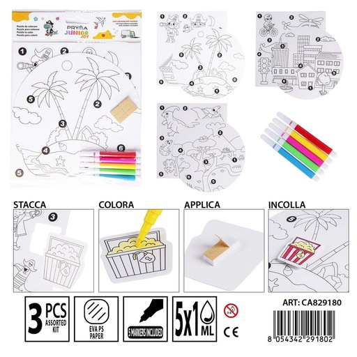 [0242639] Puzzle para colorear con marcador 18.5x20 cm - Actividades de manualidades