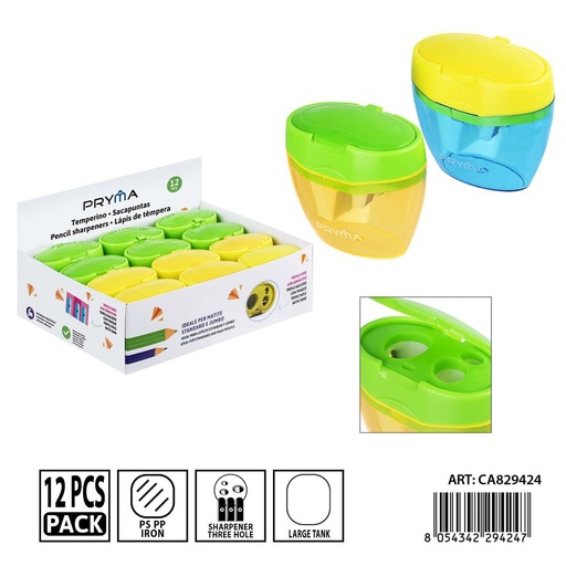[0243396] Sacapuntas triple agujero 6.3x3.5x5.7 cm - Material escolar