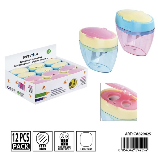 [0243397] Sacapuntas triple agujero 6.3x3.5x5.7 cm - Material escolar