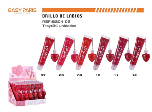 [B204-02] Brillo de labios + mini gloss 24 unidades - Cosméticos y maquillaje