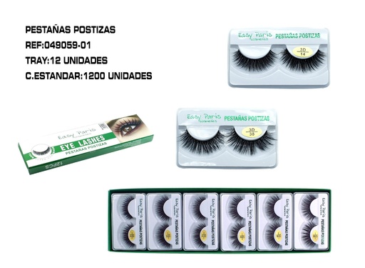 [049059-01] Pestanas postizas 3D 12 unidades - Belleza y cuidado personal