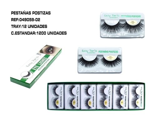 [049059-02] Pestanas postizas 3D 12 unidades - Belleza y cuidado personal