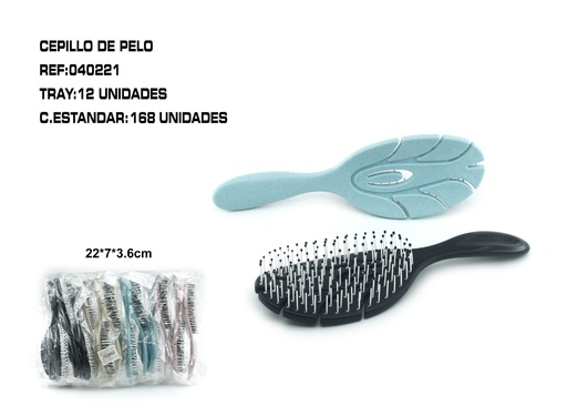 [040221] Cepillo anti-enredos 22x7x3.6cm (12 unidades) - Cepillos para el cabello