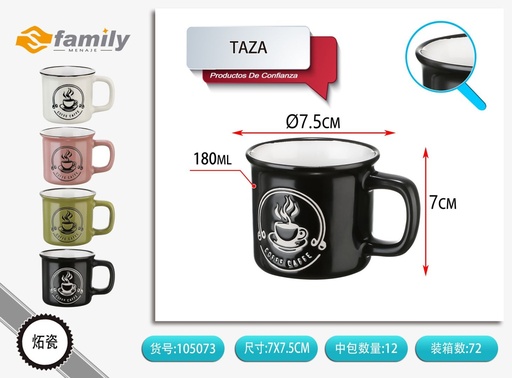 [105073] Taza de cerámica bicolor de 180ML - Artículos de bebida y cerámica