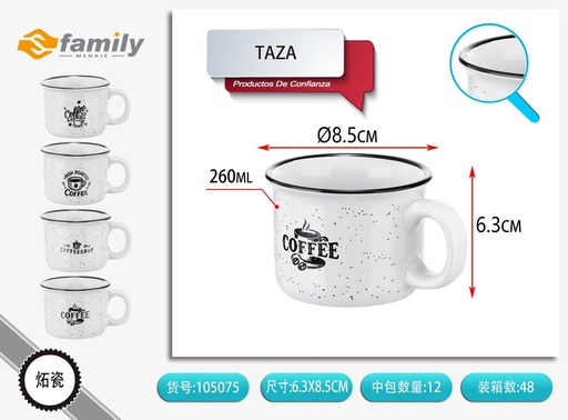 [105075] Taza de cerámica esmaltada de 260ML - Artículos de bebida y cerámica
