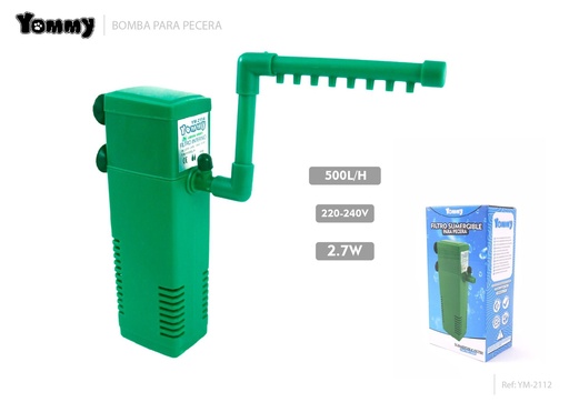 [YM2112] Filtro 2.7W 500L/H - Equipos para acuarios