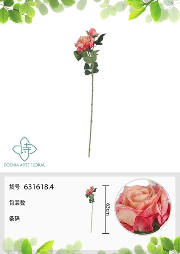 [631618.4] Rosa de fortuna artificial de 63 cm - Decoración floral