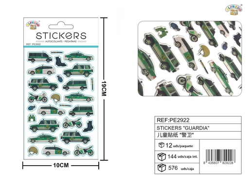 [PE2922] Stickers "Guardia" 10 x 19 cm - Material escolar y decorativo