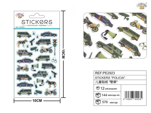 [PE2923] Stickers "Policía" 10 x 19 cm - Material escolar y decorativo