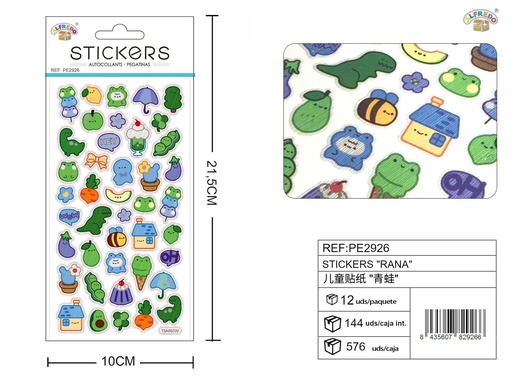 [PE2926] Stickers "Rana" 10 x 21.5 cm - Material escolar y decorativo