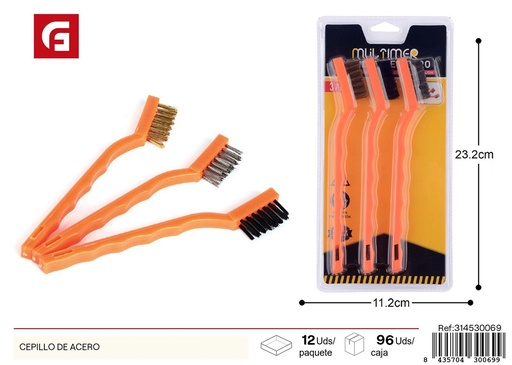 [314530069] Cepillo de acero 3pc - Herramientas de ferretería