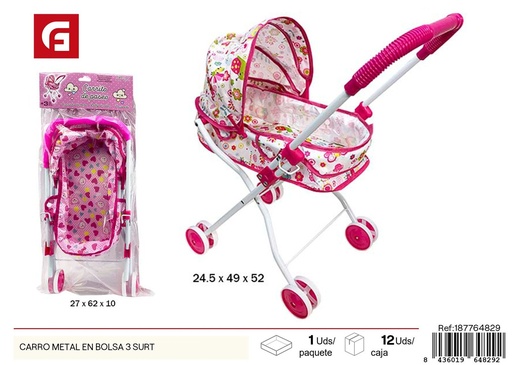 [187764829] Carro metal en bolsa 3 surt - Juguetes para bebés