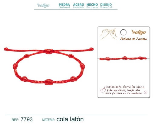 [7793] Pulsera 7 nudos de cola ratón - Accesorios de joyería