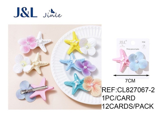 [8445801319173] Pinza de pelo en forma de flor 7 cm 12 unidades - Accesorios decorativos para el cabello
