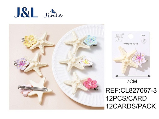 [8445801319180] Pinza de pelo en forma de flor 7 cm 12 unidades - Accesorios decorativos para el cabello