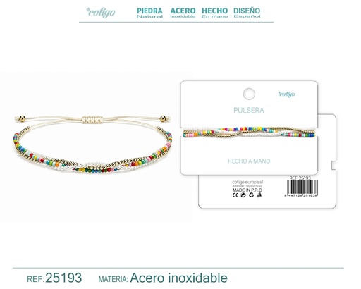 [25193] Pulsera hecha a mano con hilo - Joyas artesanales