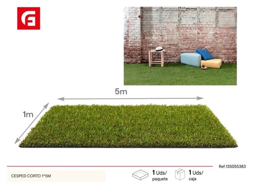 [5413045553835] Césped corto de 1x5 m - Accesorios de jardín