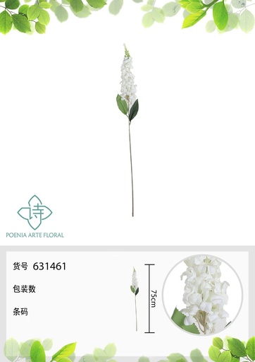 [631461-1BLANCO] Rama de flor de hyacinthus 75 cm - Decoración floral