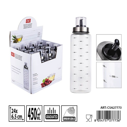 [0236262] Botella graduada de vidrio 5.9x24 cm 450 ml - Accesorios de cocina